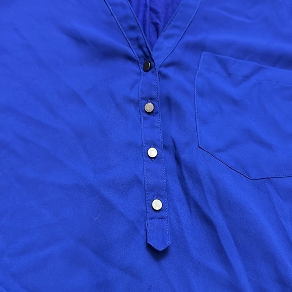 Kenneth Cole Royal Blue Long Sleeve Blouse Size Large - Picture 2 of 6